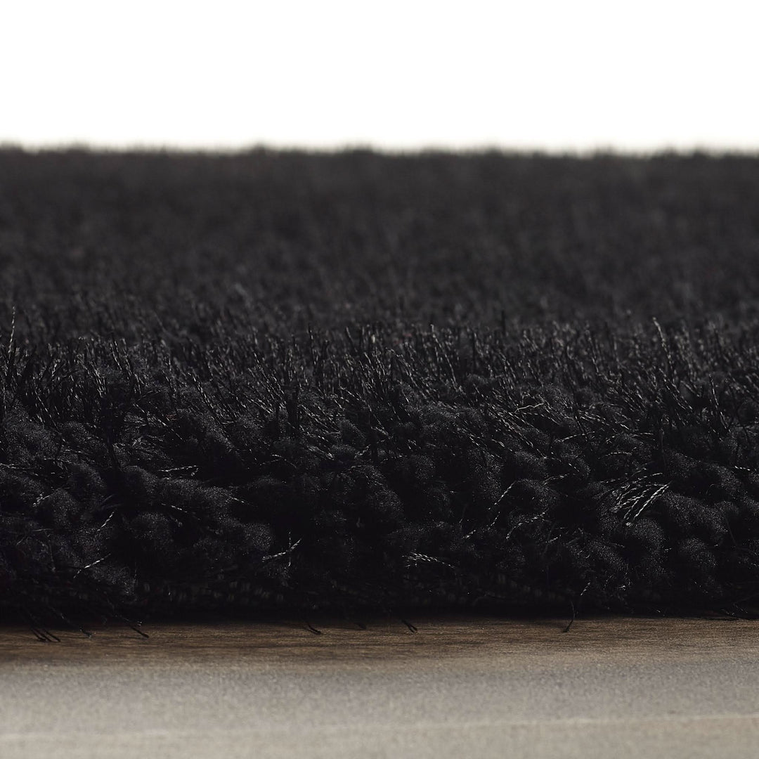 Origins Chicago Black Shaggy Rug Soft Hand Tufted Polyester - beUNIQ - Bedroom Rug - 133x133 - Black Shaggy Rug