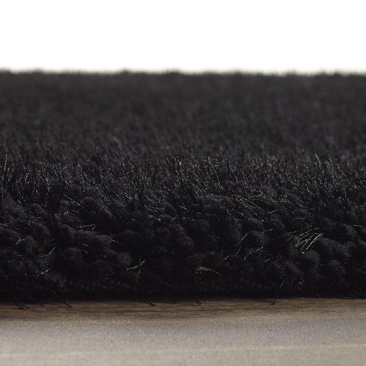 Origins Chicago Black Shaggy Rug Soft Hand Tufted Polyester - beUNIQ - Bedroom Rug - 133x133 - Black Shaggy Rug