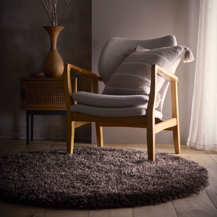 Origins Chicago Chocolate Hand - Tufted Shaggy Pile Soft Area Rug - beUNIQ - Chocolate Shaggy Rug - 133xCIR - Created by Product Upload