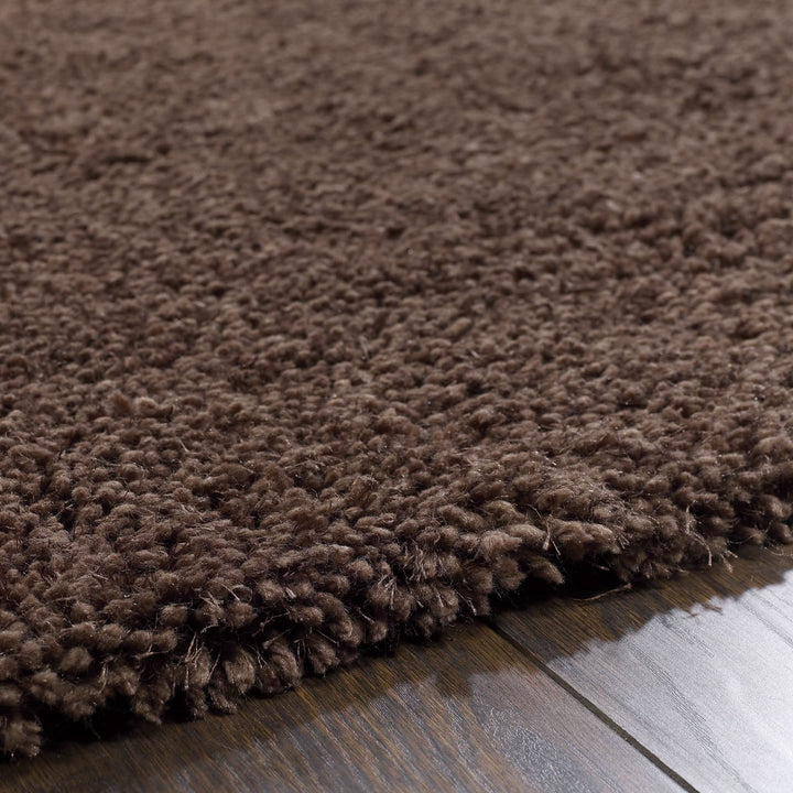 Origins Chicago Chocolate Hand - Tufted Shaggy Pile Soft Area Rug - beUNIQ - Chocolate Shaggy Rug - 133xCIR - Created by Product Upload