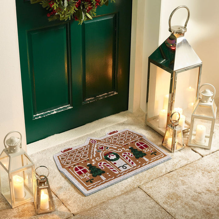My Mat Gingerbread Cottage Coir Doormat Natural Coconut 40x60cm - beUNIQ - 40x60cm doormat - christmas door mat