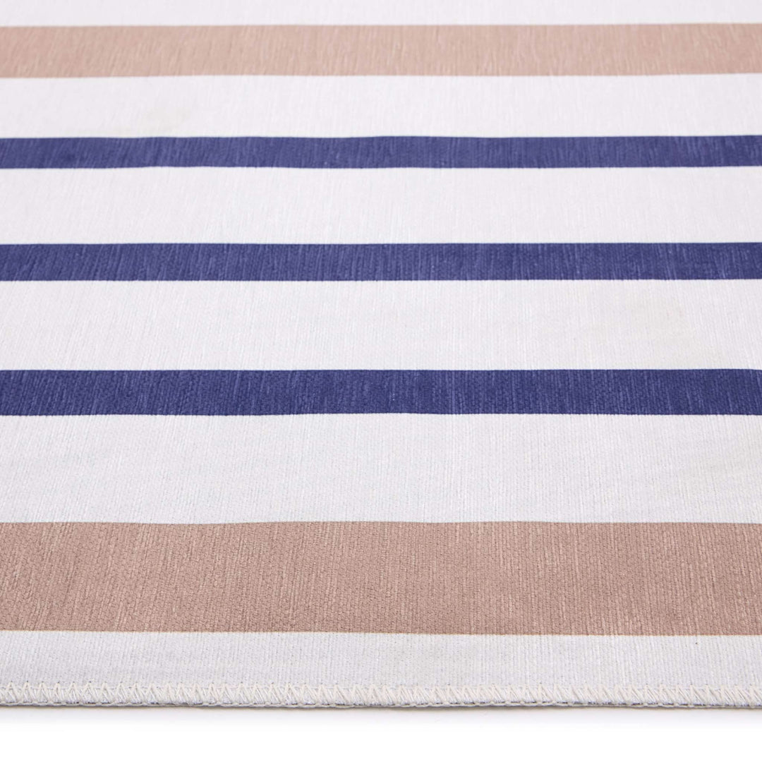 Origins Washable Coastal Stripe Rug Non - Slip Chenille - beUNIQ - coastal stripe rug - 67x200 - Created by Product Upload