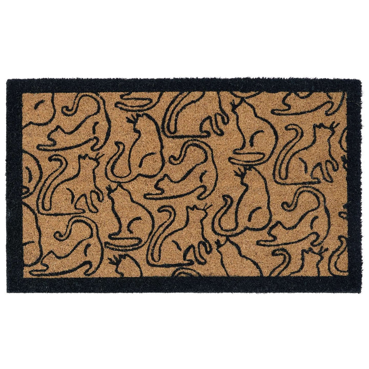 My Mat Coir Door Mat Outline Cats 45x75cm - beUNIQ - cat design mat - coir mat