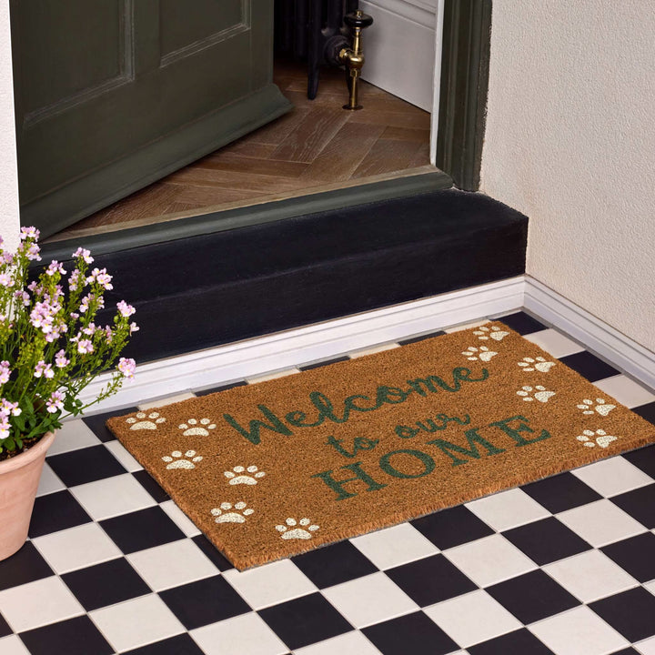 My Mat Welcome Paws Coir Doormat Printed 45x75cm - beUNIQ - coir doormat - Created by Product Upload