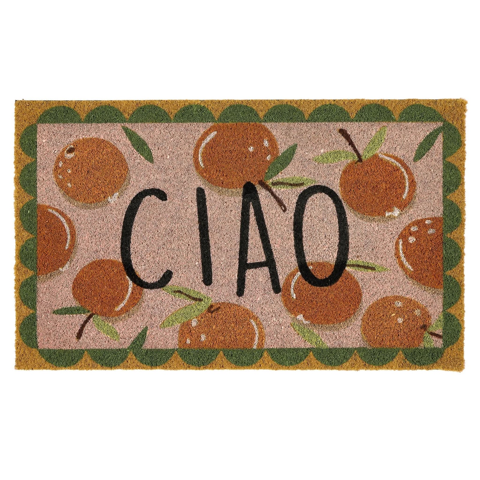 My Mat Printed Coir Doormat Ciao Orange 45x75cm - beUNIQ - 45x75cm doormat - ciao orange mat