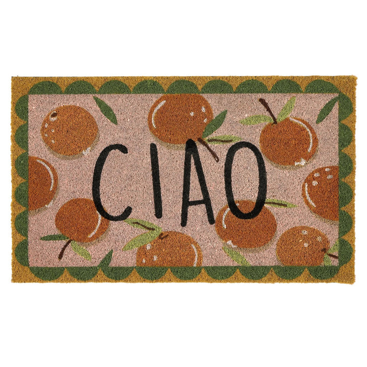 My Mat Printed Coir Doormat Ciao Orange 45x75cm - beUNIQ - 45x75cm doormat - ciao orange mat