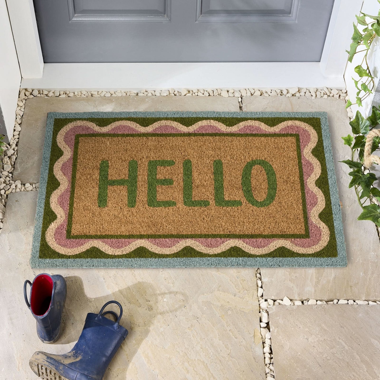 My Mat Printed Coir Doormat Hello Scallop 45x75cm - beUNIQ - Coir Doormat - Created by Product Upload