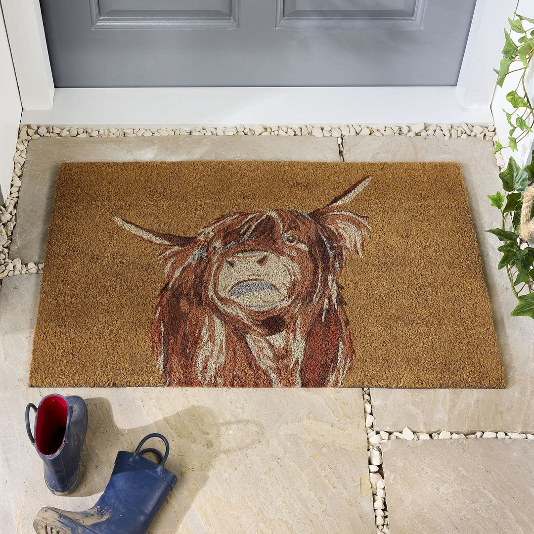 My Mat Highland Cow Printed Coir Doormat 45x75cm - beUNIQ - Created by Product Upload - Eco - friendly Door Mat