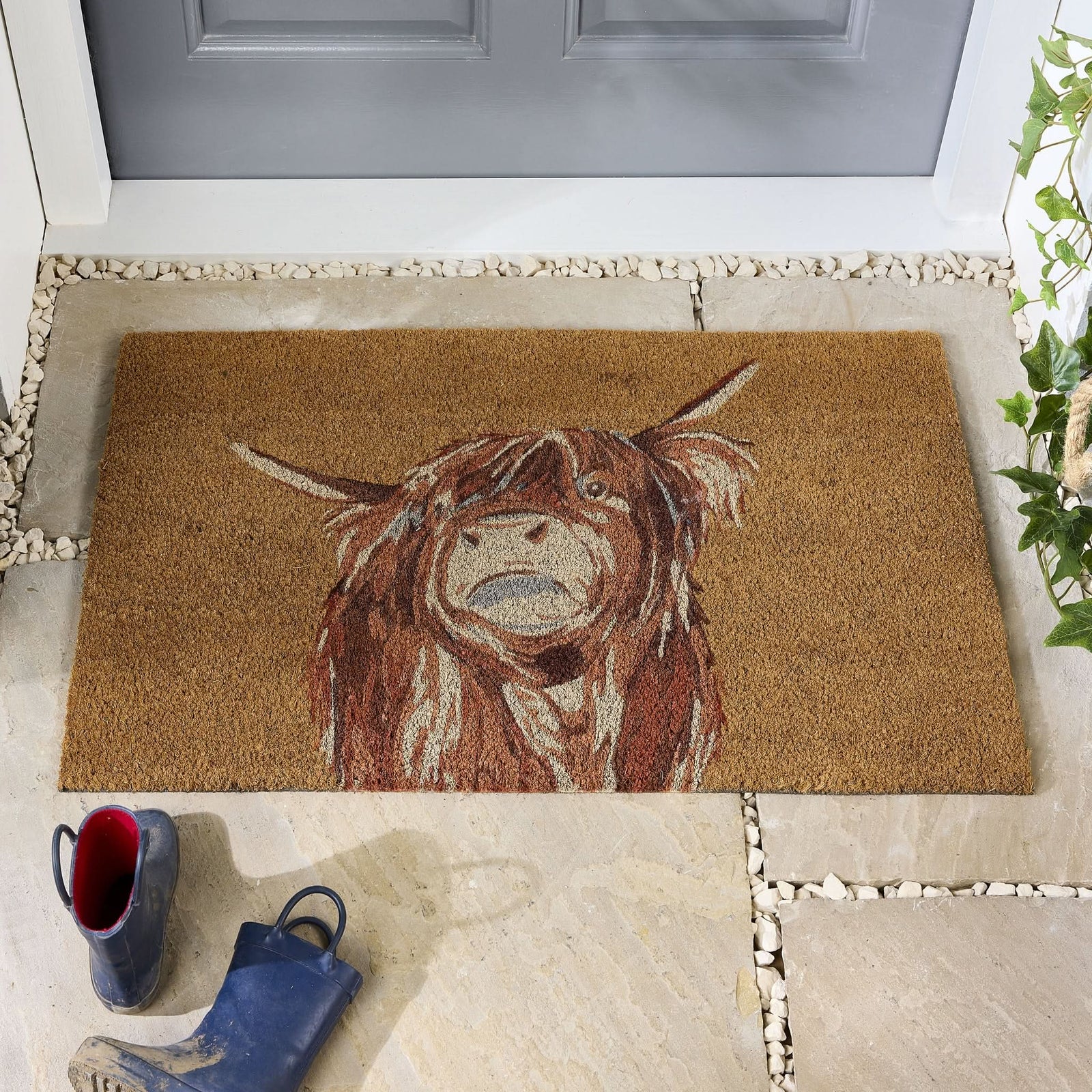 My Mat Highland Cow Printed Coir Doormat 45x75cm - beUNIQ - Created by Product Upload - Eco - friendly Door Mat