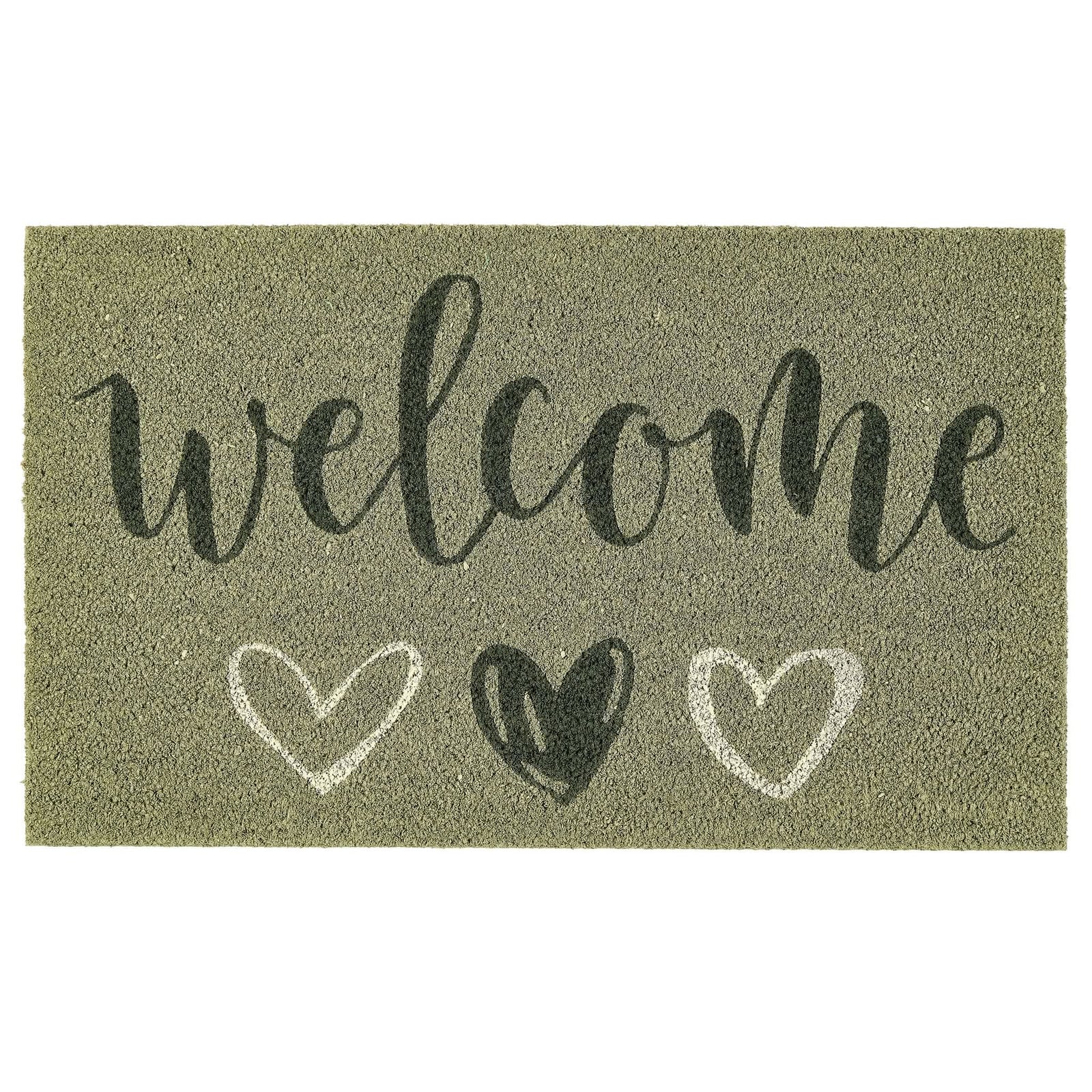 My Mat Printed Coir Welcome Sage Doormat 45x75cm Green - beUNIQ - coir doormat - Created by Product Upload