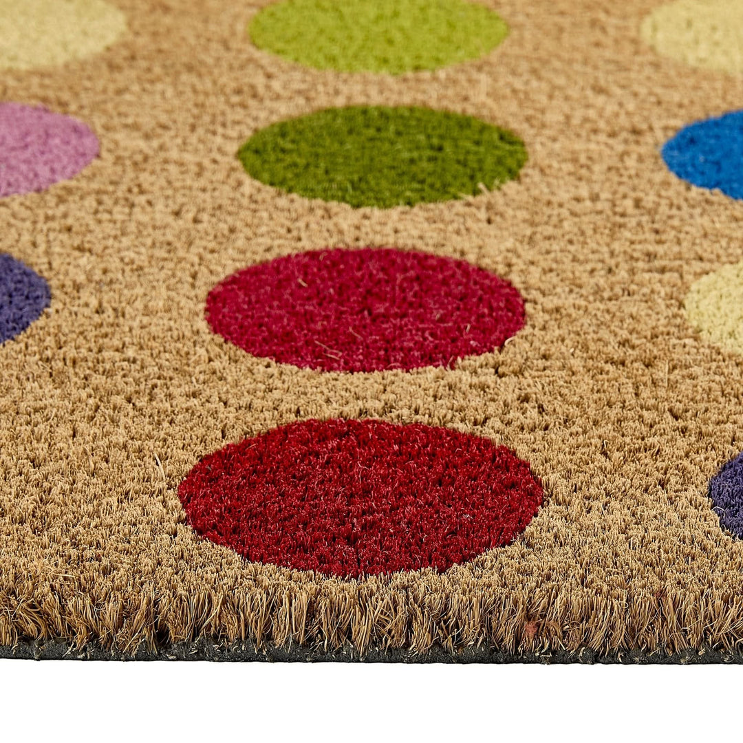My Mat Printed Coir Doormat Multicoloured Spots 45x75cm - beUNIQ - 45x75cm - Coir Doormat
