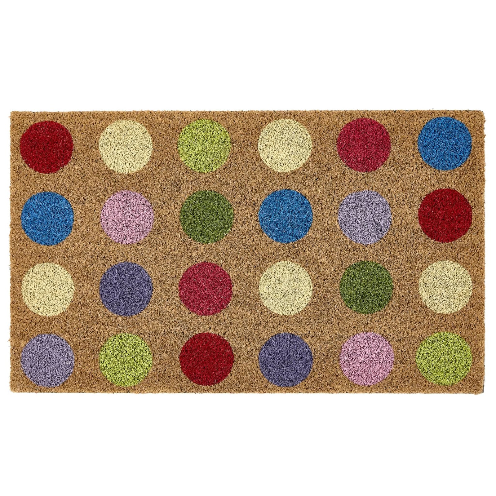 My Mat Printed Coir Doormat Multicoloured Spots 45x75cm - beUNIQ - 45x75cm - Coir Doormat