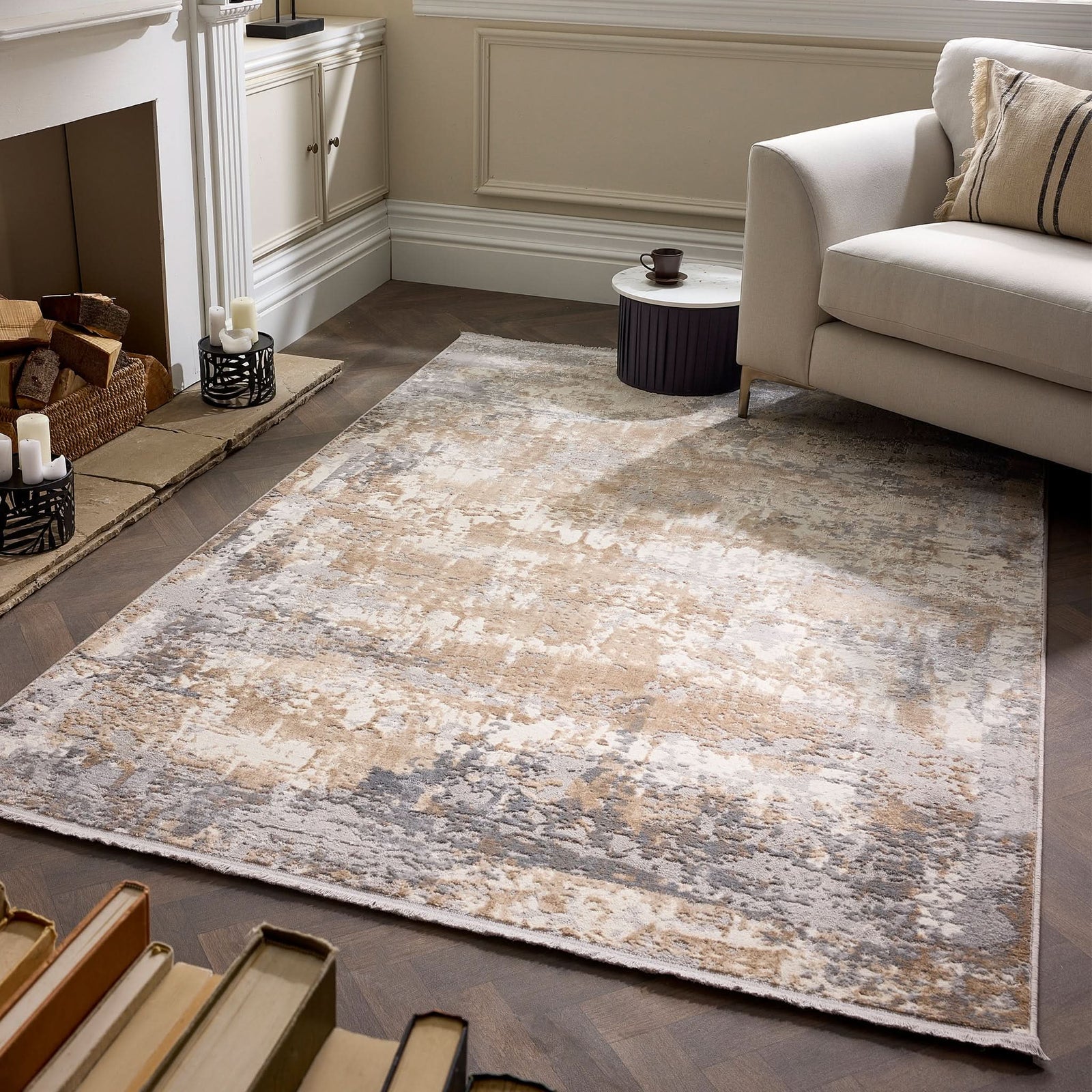 Origins Vintage Medallion Blue Grey Distressed Traditional Fringed Rug - beUNIQ - blue grey rug - 80cm x 150cm - Created by Product Upload