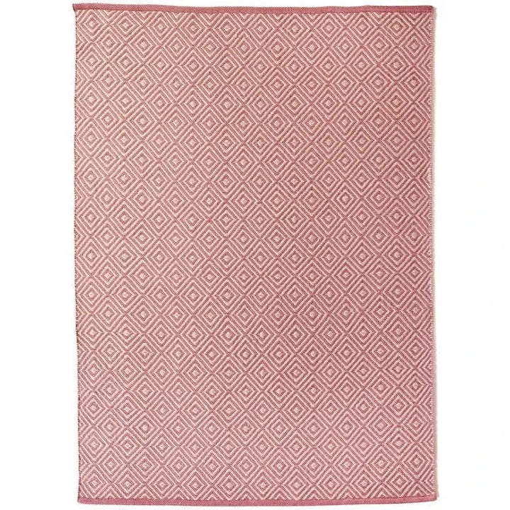 Woven Diamond Rug Washable Coral Pink - beUNIQ - coral pink rug - 080X150 - Created by Product Upload