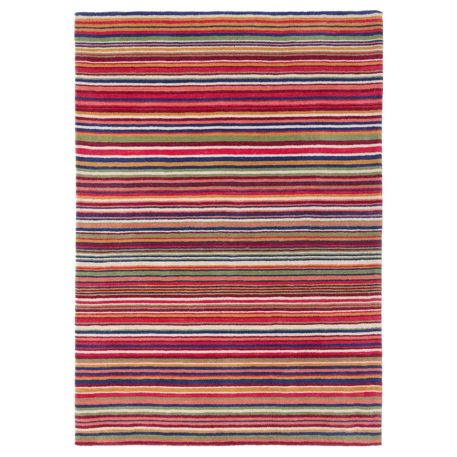 Origins Fine Stripes Multi Coloured Hand Loomed Wool Rug - beUNIQ - Created by Product Upload - 067X200 - hand loomed rug
