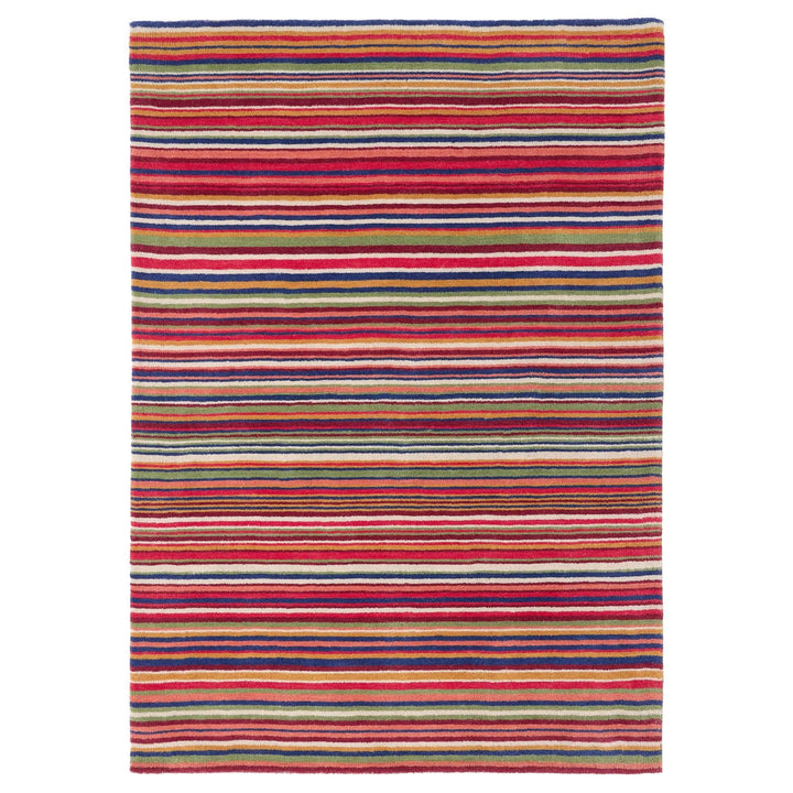 Origins Fine Stripes Multi Coloured Hand Loomed Wool Rug - beUNIQ - Created by Product Upload - 067X200 - hand loomed rug