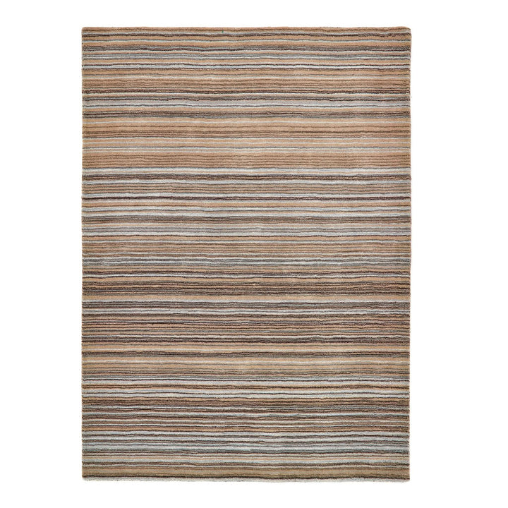 Origins Fine Stripes Beige Hand Loom Woven 100% Wool Rug - beUNIQ - beige wool rug - 80x150 - colourful striped rug
