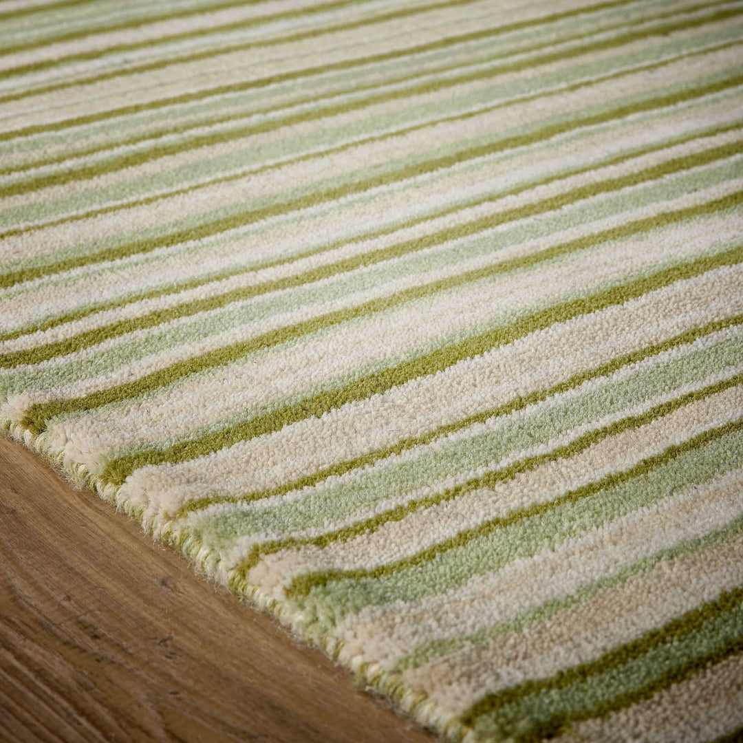 Origins Fine Stripes Green Patterned Area Rug - beUNIQ - contemporary area rug - 67x200 - Created by Product Upload