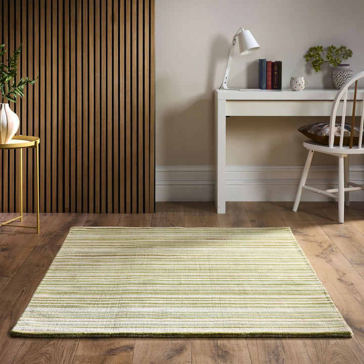 Origins Fine Stripes Green Patterned Area Rug - beUNIQ - contemporary area rug - 80x150 - Created by Product Upload
