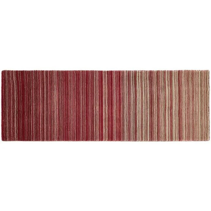 Origins Fine Stripes Red Hand Woven 100% Wool Rug - beUNIQ - Created by Product Upload - 067x200 - hand woven carpet