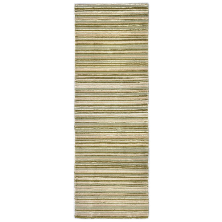 Origins Fine Stripes Green Patterned Area Rug - beUNIQ - contemporary area rug - 67x200 - Created by Product Upload