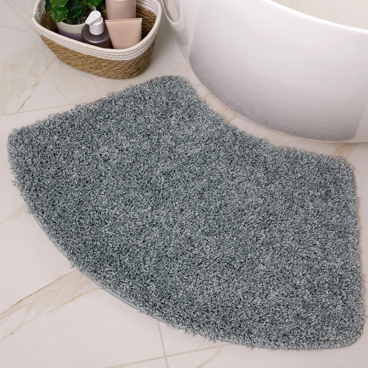 Buddy Bath Fleck Blue Shaggy Non - Slip Washable Bathroom Mat - beUNIQ - bathroom runner - 50X45 PED - Created by Product Upload
