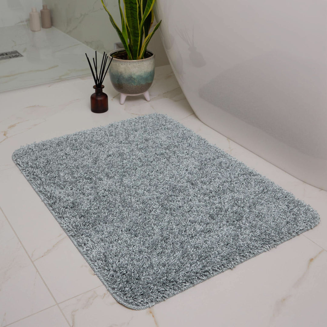 Buddy Bath Fleck Blue Shaggy Non - Slip Washable Bathroom Mat - beUNIQ - bathroom runner - 50X45 PED - Created by Product Upload