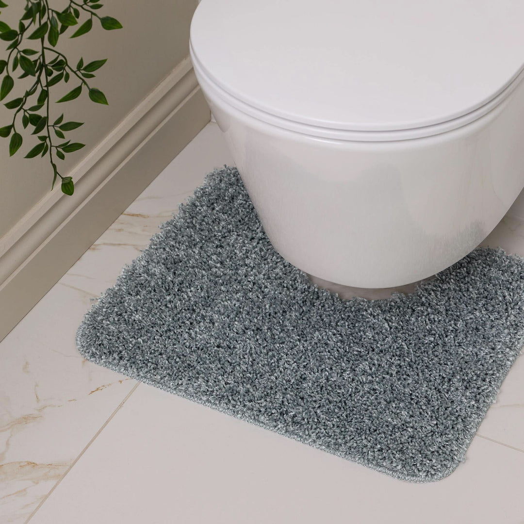 Buddy Bath Fleck Blue Shaggy Non - Slip Washable Bathroom Mat - beUNIQ - bathroom runner - 50X45 PED - Created by Product Upload