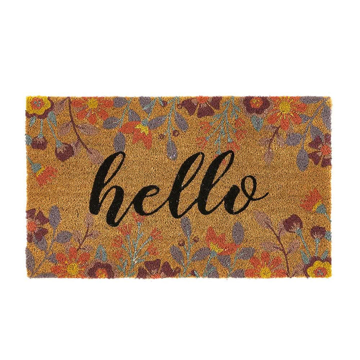 My Mat Floral Hello Printed Coir Doormat 45x75cm - beUNIQ - coir doormat - Created by Product Upload