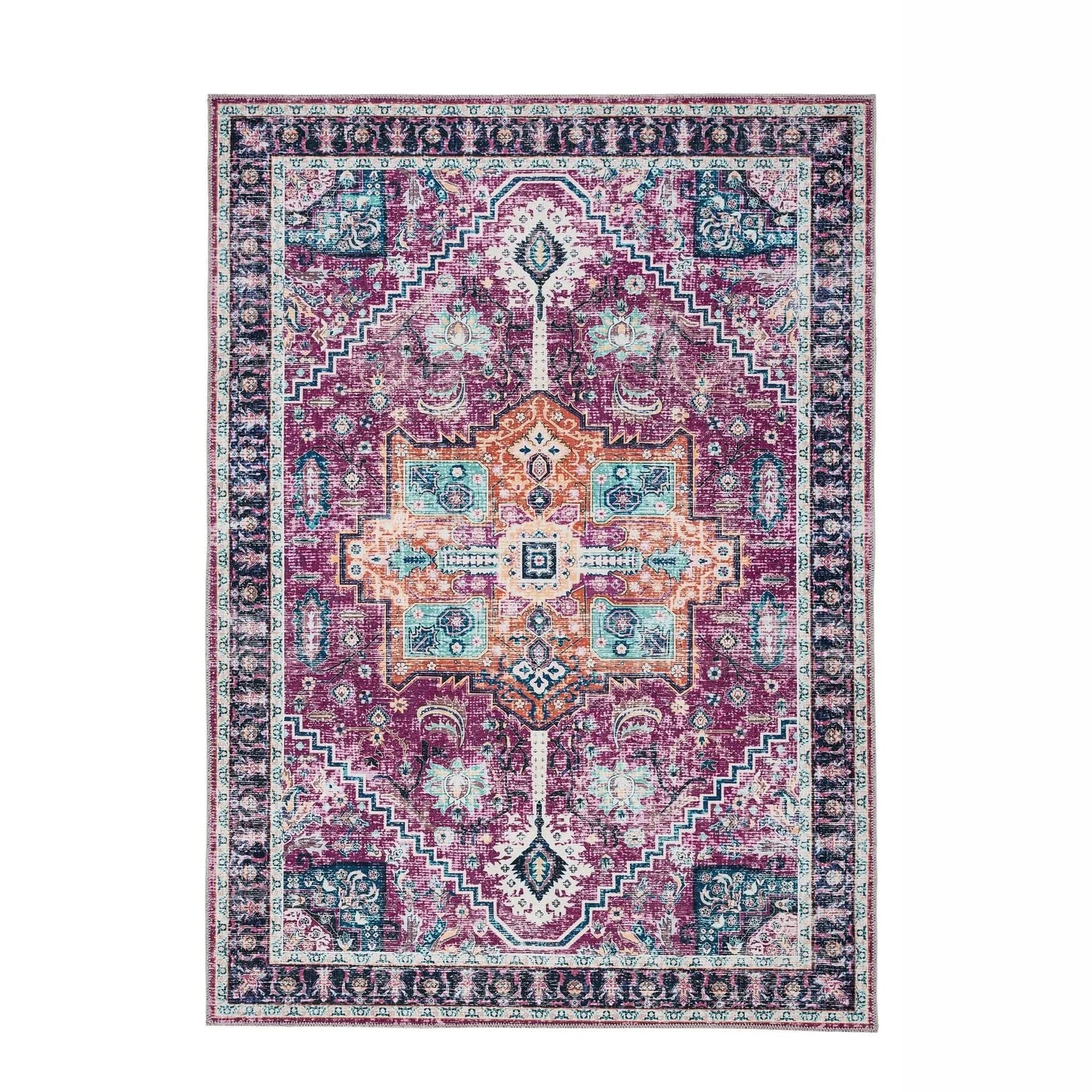 Origins Granada Washable Rug Ruby Red Vintage Style - beUNIQ - Created by Product Upload - 80x150 - high traffic rug