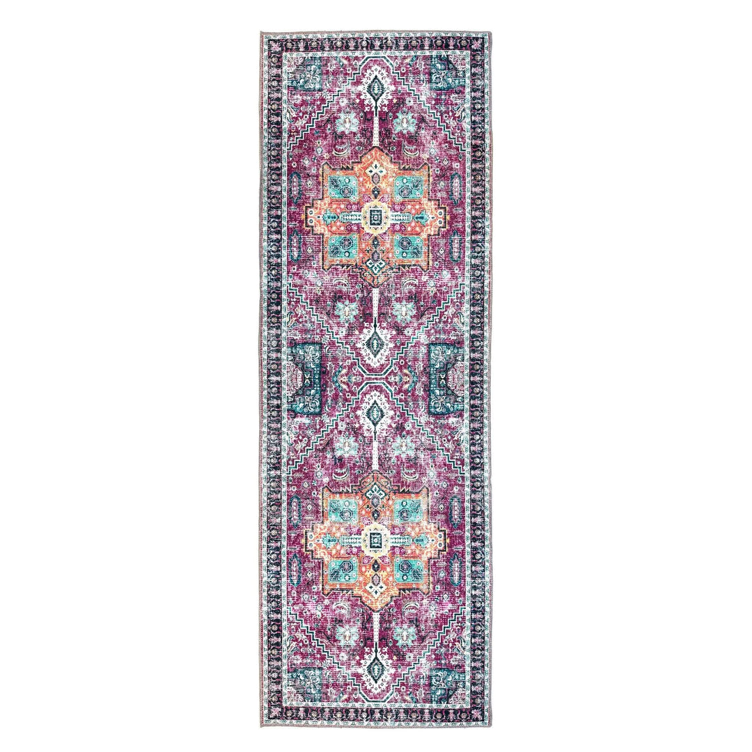 Origins Granada Washable Rug Ruby Red Vintage Style - beUNIQ - Created by Product Upload - 67x200 cm - high traffic rug