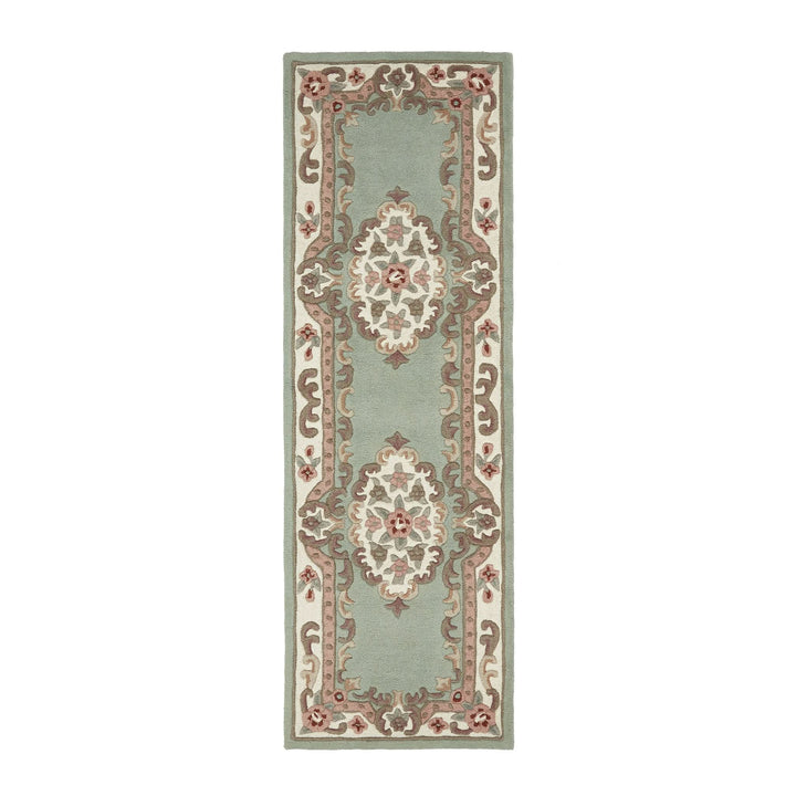 Origins Shensi Hand Tufted Pure Wool Green Traditional Area Rug - beUNIQ - Created by Product Upload - 67cm x 210cm - green traditional rug