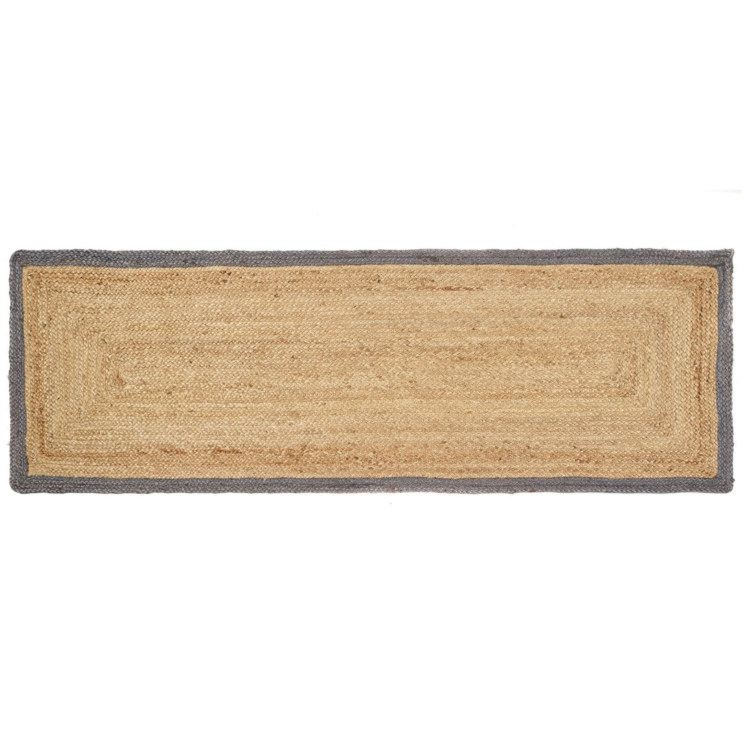 Origins Hand Braided Jute Rug with Grey Border Detail - beUNIQ - circular jute rug - 067x200 - Created by Product Upload