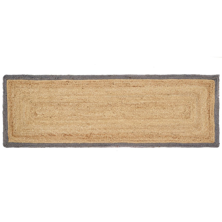 Origins Hand Braided Jute Rug with Grey Border Detail - beUNIQ - circular jute rug - 067x200 - Created by Product Upload