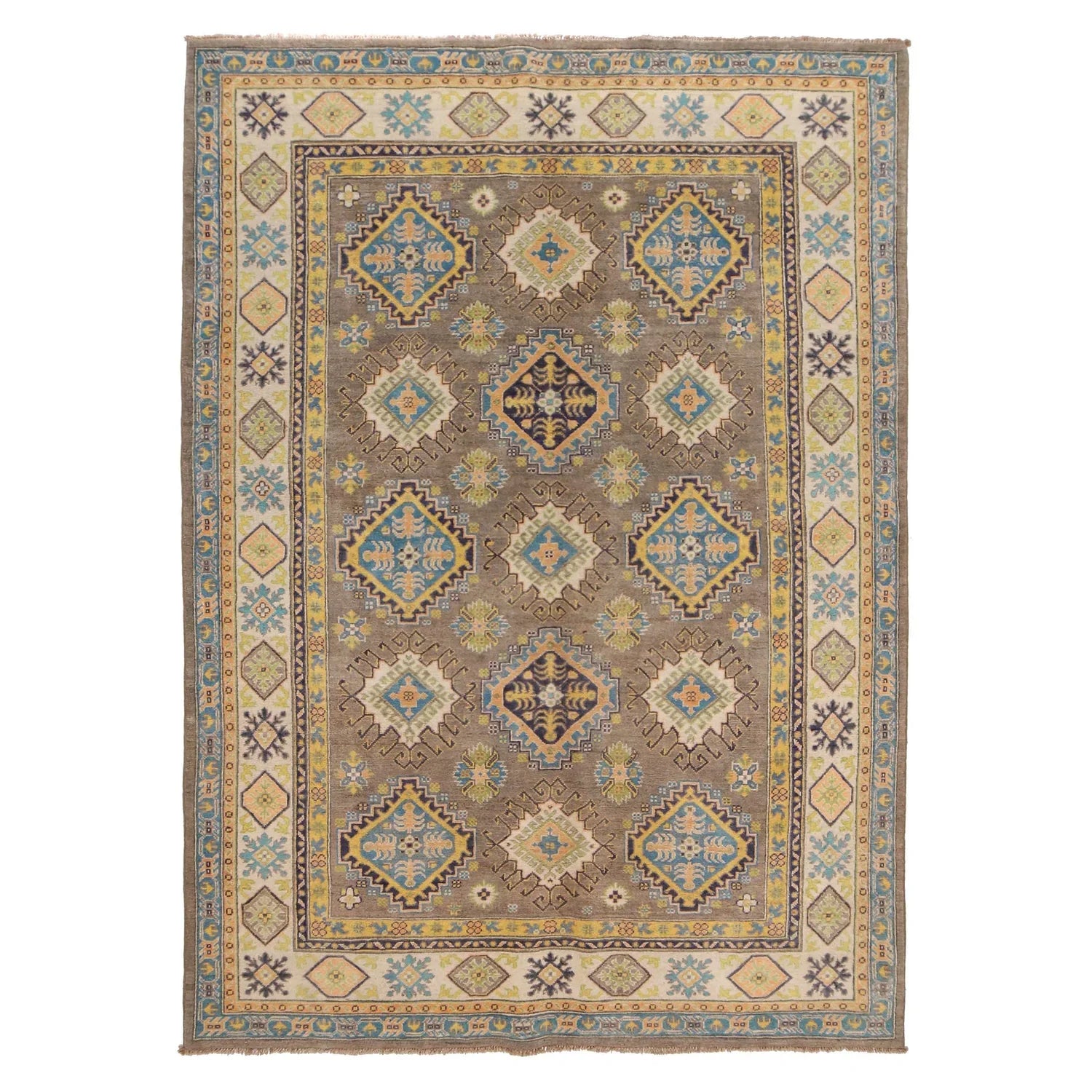 https://cdn.shopify.com/s/files/1/0943/6571/2719/files/Handmade-Brown-Kazak-Rug-Hand-Knotted-Wool-177-256-cm-Aladdinrugs-71419418804559.webp?v=1768186995