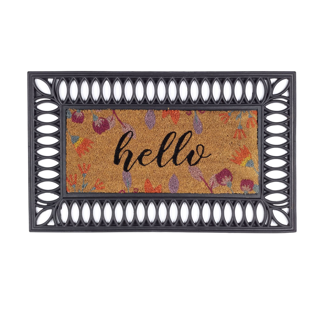 My Mat Floral Hello Coir Door Mat Insert 23x53cm - beUNIQ - coir door mat insert - Created by Product Upload