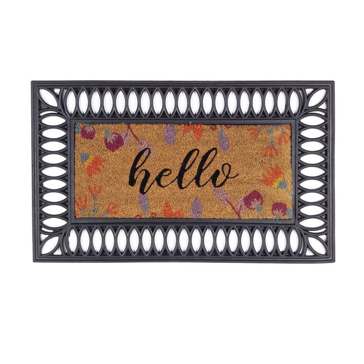 My Mat Floral Hello Coir Door Mat Insert 23x53cm - beUNIQ - coir door mat insert - Created by Product Upload