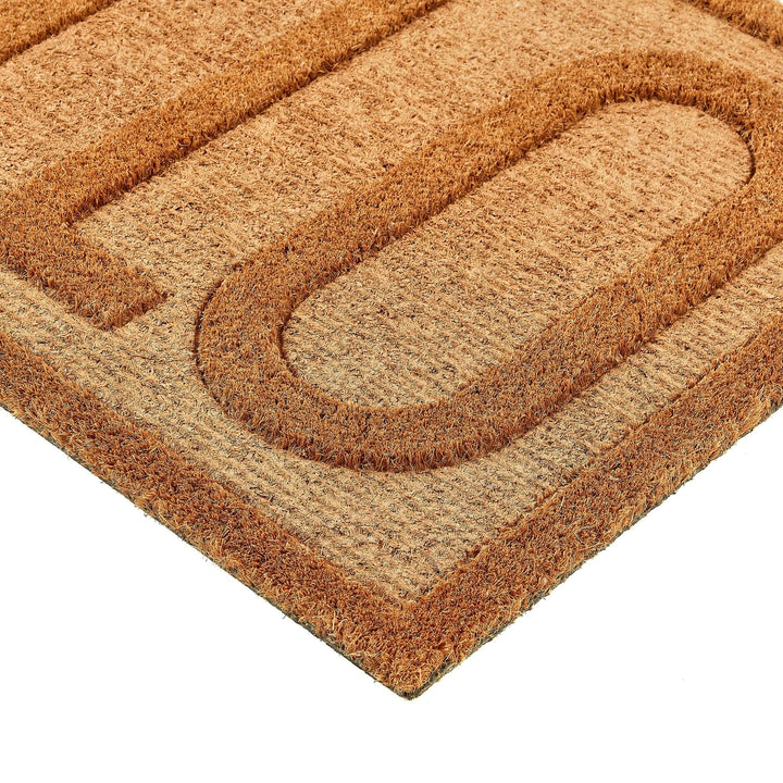 My Mat Embossed Coir Hello Doormat Natural 45x75cm - beUNIQ - coir doormat - Created by Product Upload