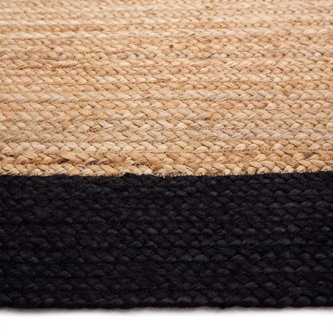 Origins Jute Border Black Hand Braided Area Rug - beUNIQ - black border rug - 150XCIR - Created by Product Upload