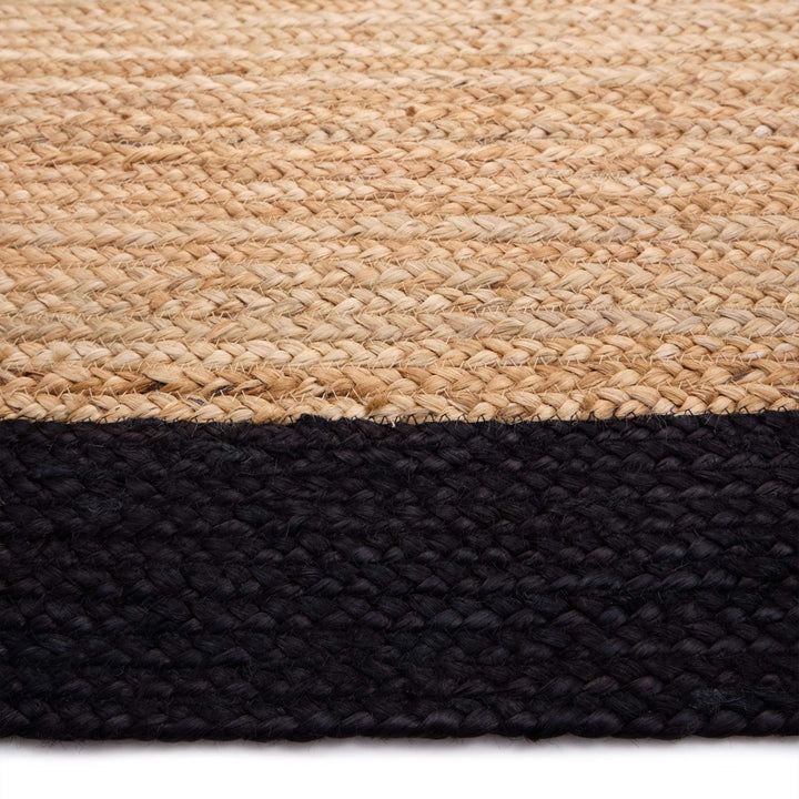 Origins Jute Border Black Hand Braided Area Rug - beUNIQ - black border rug - 150XCIR - Created by Product Upload