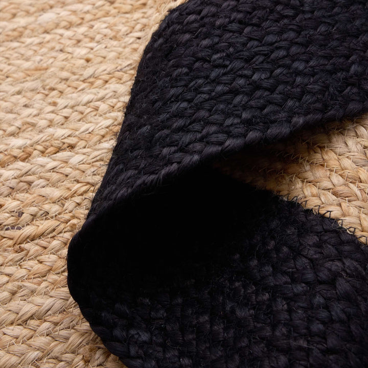 Origins Jute Border Black Hand Braided Area Rug - beUNIQ - black border rug - 150XCIR - Created by Product Upload