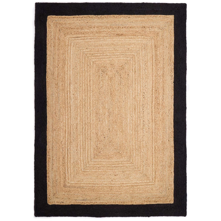 Origins Jute Border Black Hand Braided Area Rug - beUNIQ - black border rug - 080X150 - Created by Product Upload