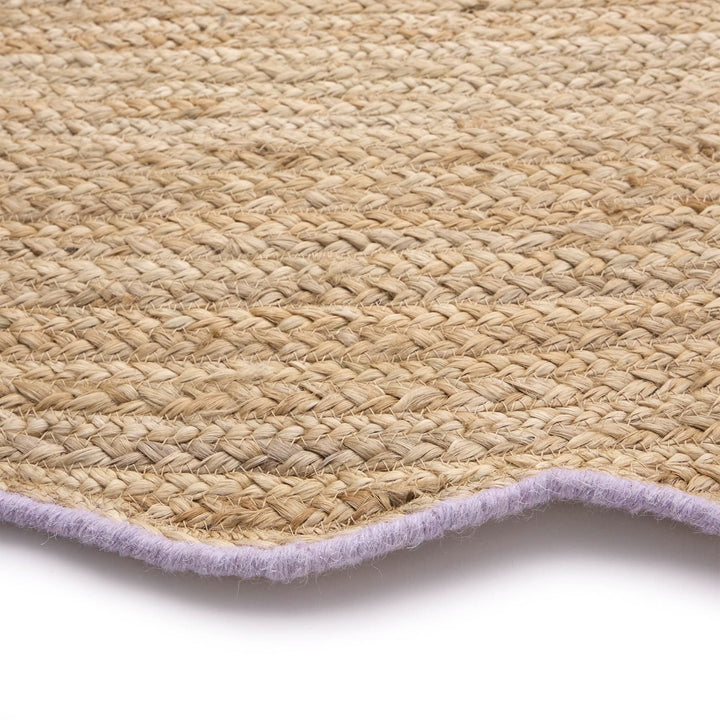 Origins Jute Scalloped Edge Rug Lilac Handwoven - beUNIQ - Created by Product Upload - 67x200 - handwoven rug