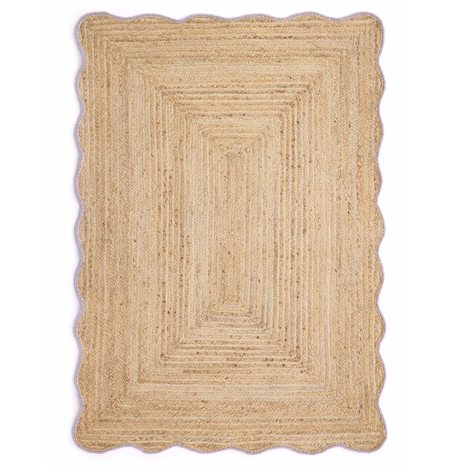 Origins Jute Scalloped Edge Rug Lilac Handwoven - beUNIQ - Created by Product Upload - 120x170 - handwoven rug