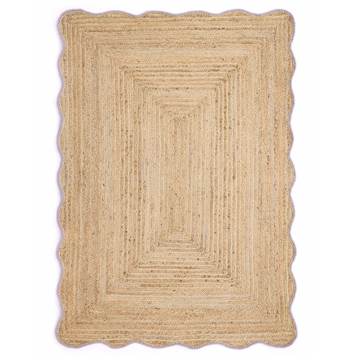 Origins Jute Scalloped Edge Rug Lilac Handwoven - beUNIQ - Created by Product Upload - 120x170 - handwoven rug