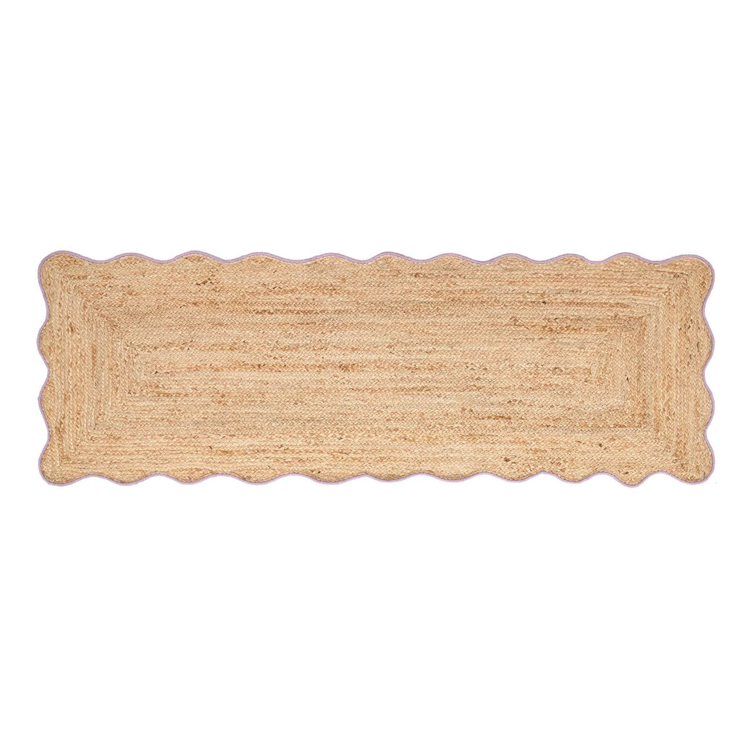 Origins Jute Scalloped Edge Rug Lilac Handwoven - beUNIQ - Created by Product Upload - 67x200 - handwoven rug
