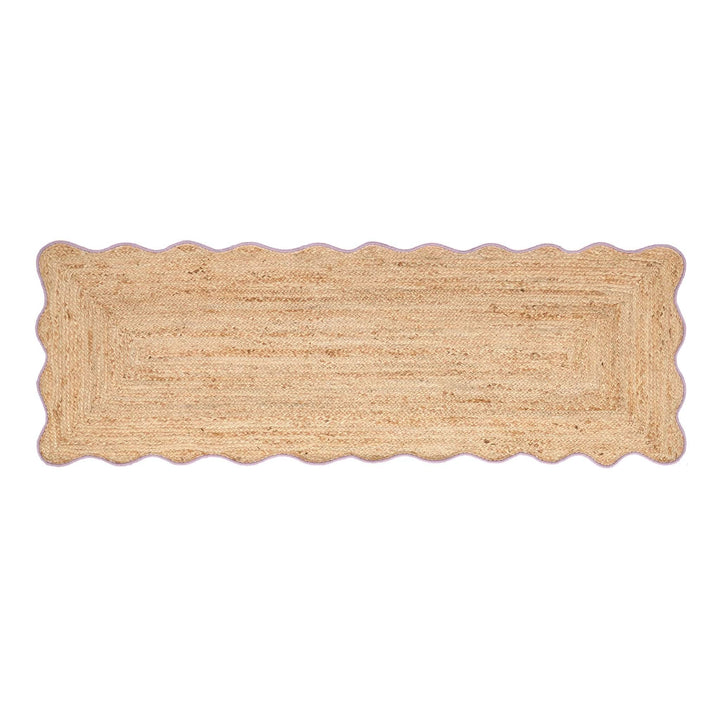 Origins Jute Scalloped Edge Rug Lilac Handwoven - beUNIQ - Created by Product Upload - 67x200 - handwoven rug