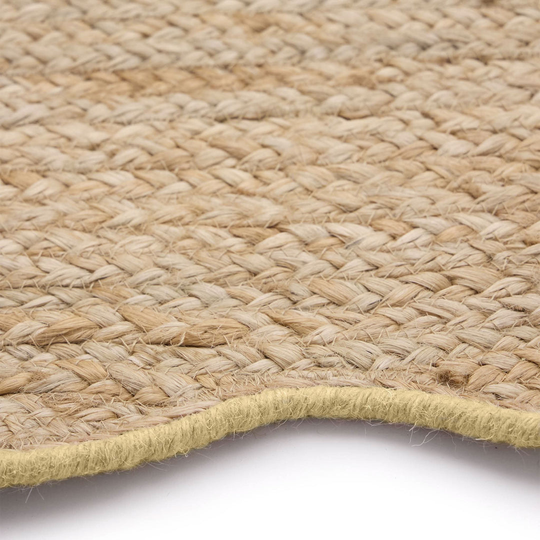 Origins Jute Scalloped Edge Rug with Yellow Wool Border - beUNIQ - contemporary rug - 67x200 - Created by Product Upload