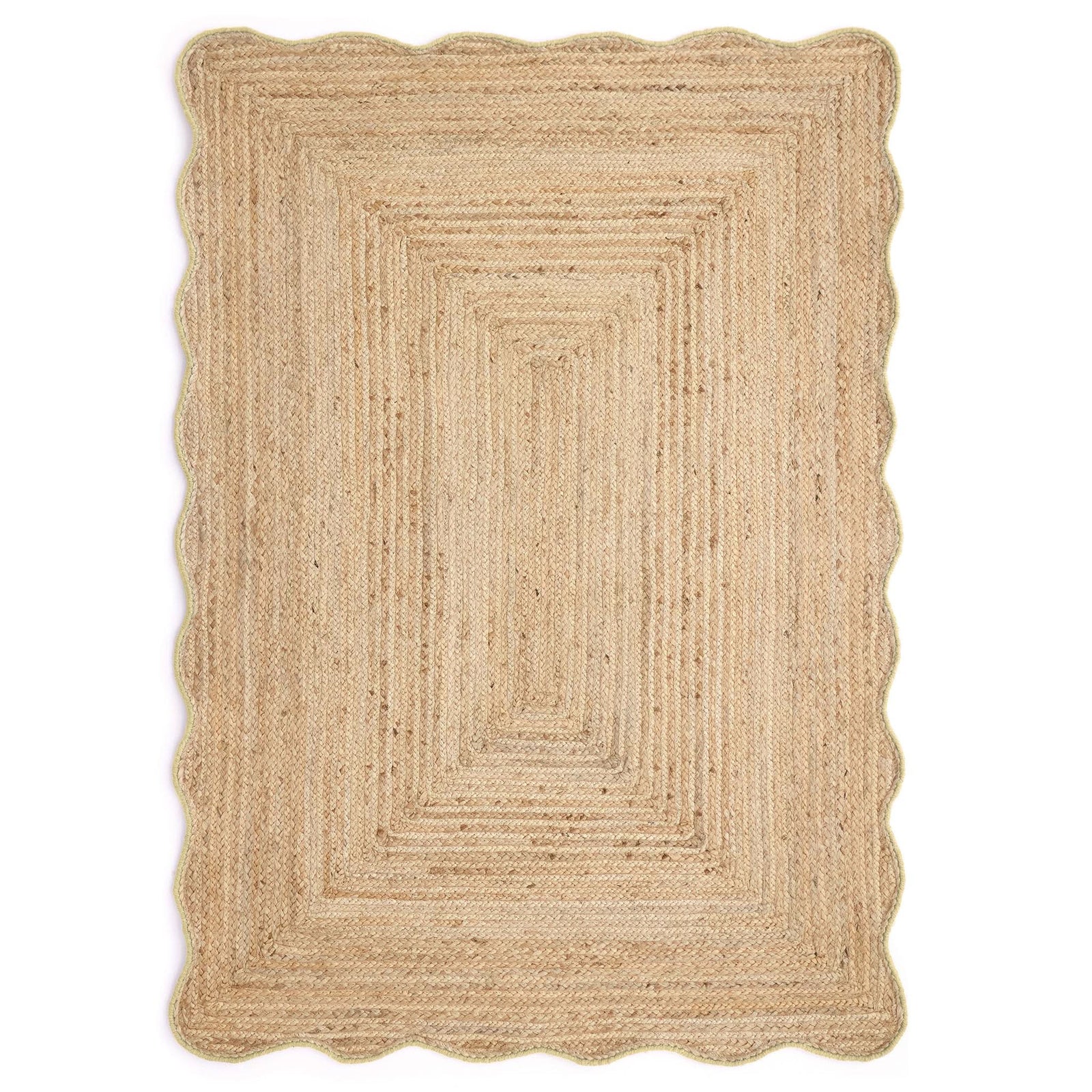 Origins Jute Scalloped Edge Rug with Yellow Wool Border - beUNIQ - contemporary rug - 120x170 - Created by Product Upload