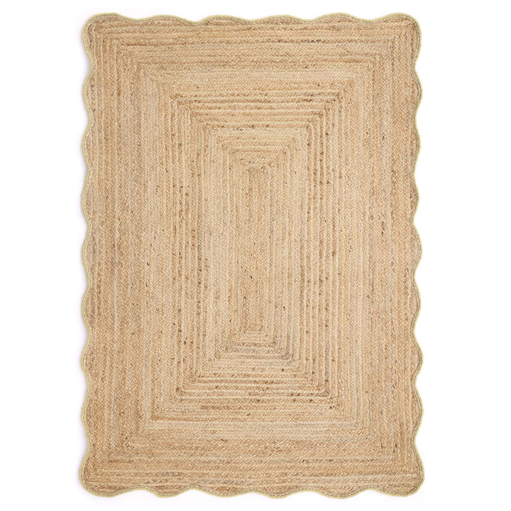 Origins Jute Scalloped Edge Rug with Yellow Wool Border - beUNIQ - contemporary rug - 120x170 - Created by Product Upload